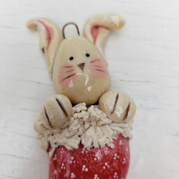 Vintage Christmas Ornaments Handmade Salt Dough Craft Set of 5 signed M.L. '89 - Picture 12 of 15